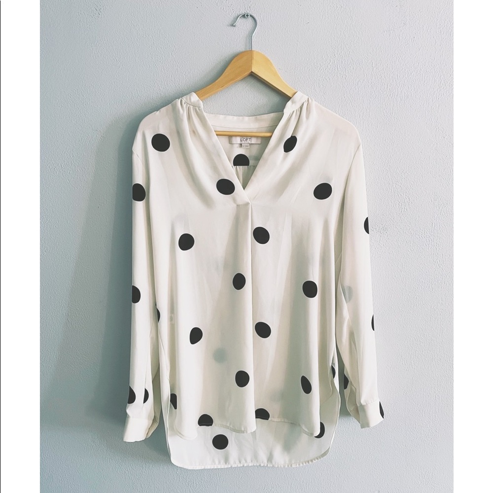 Loft Polka Dot Tunic Blouse